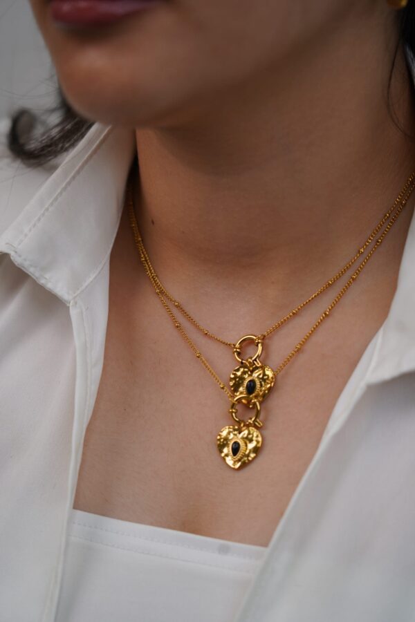 Black Heart Locket Necklace - Image 2