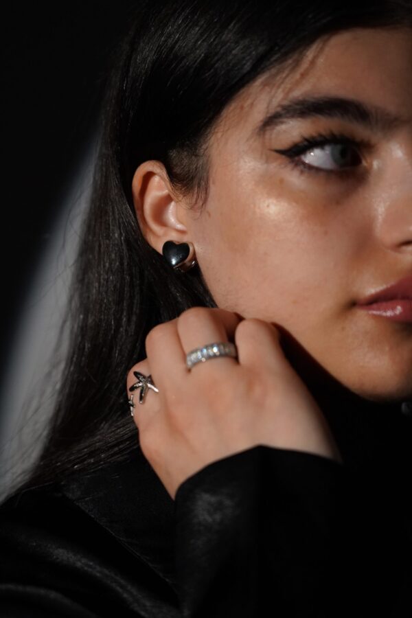 Heart Stud Earrings - Image 2