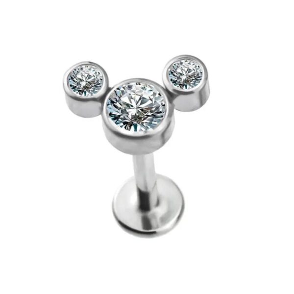 Triple-Set Labret piercing