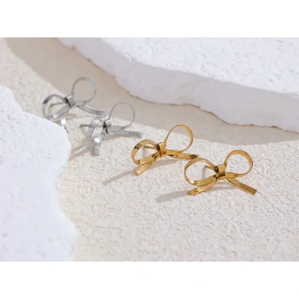 Sleek Bow Earrings - Image 2