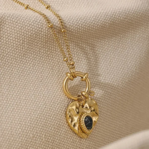 Black Heart Locket Necklace