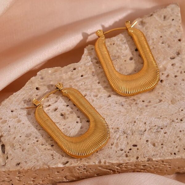 Textured Huggie Hoops - Image 2