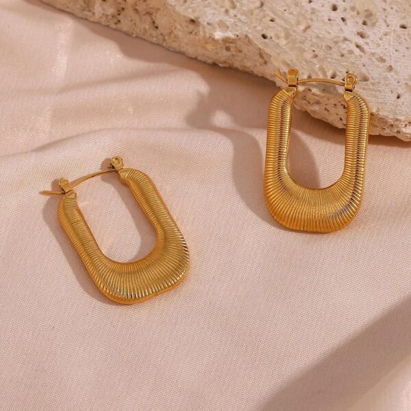 Textured Huggie Hoops - Image 4
