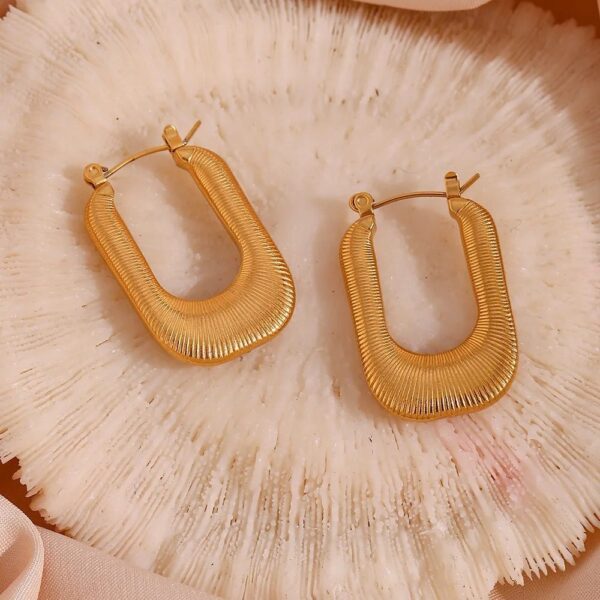 Textured Huggie Hoops - Image 3