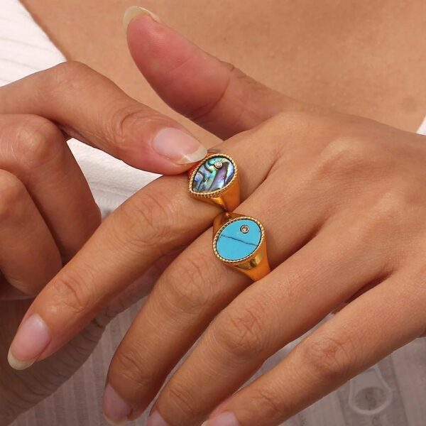 Turquoise Oval Signet Ring