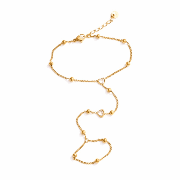 Double Heart Hand Chain