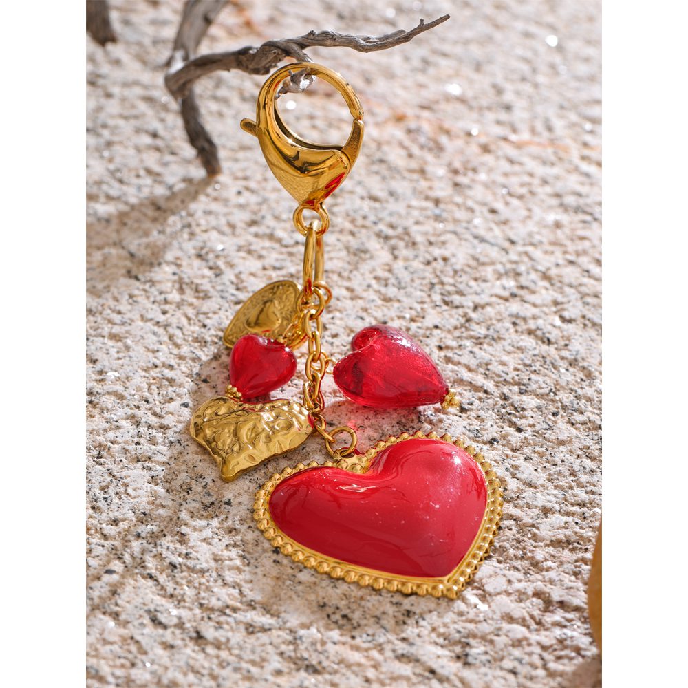 Golden Heart Bag Charm - Image 2