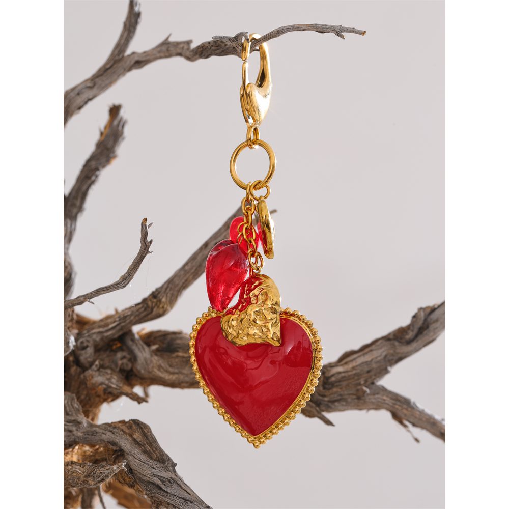 Golden Heart Bag Charm - Image 5