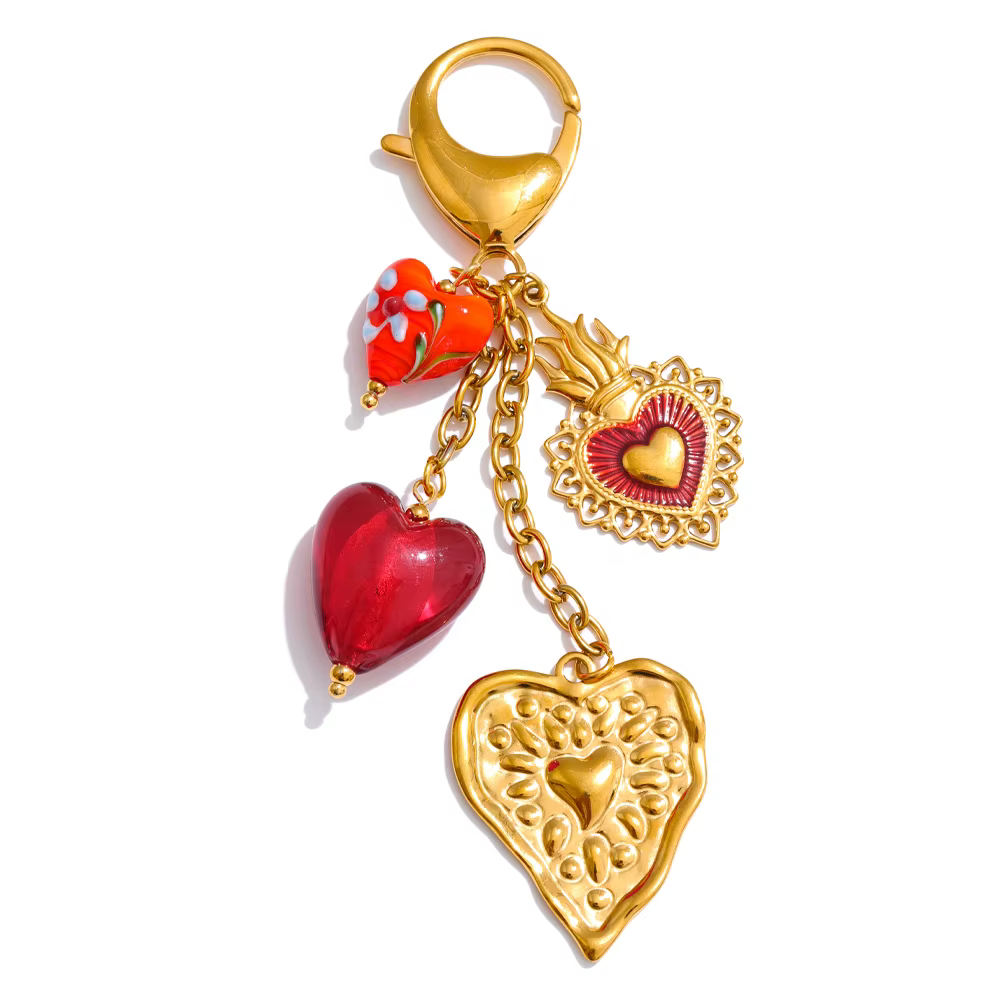 Golden Heart Bag Charm - Image 6