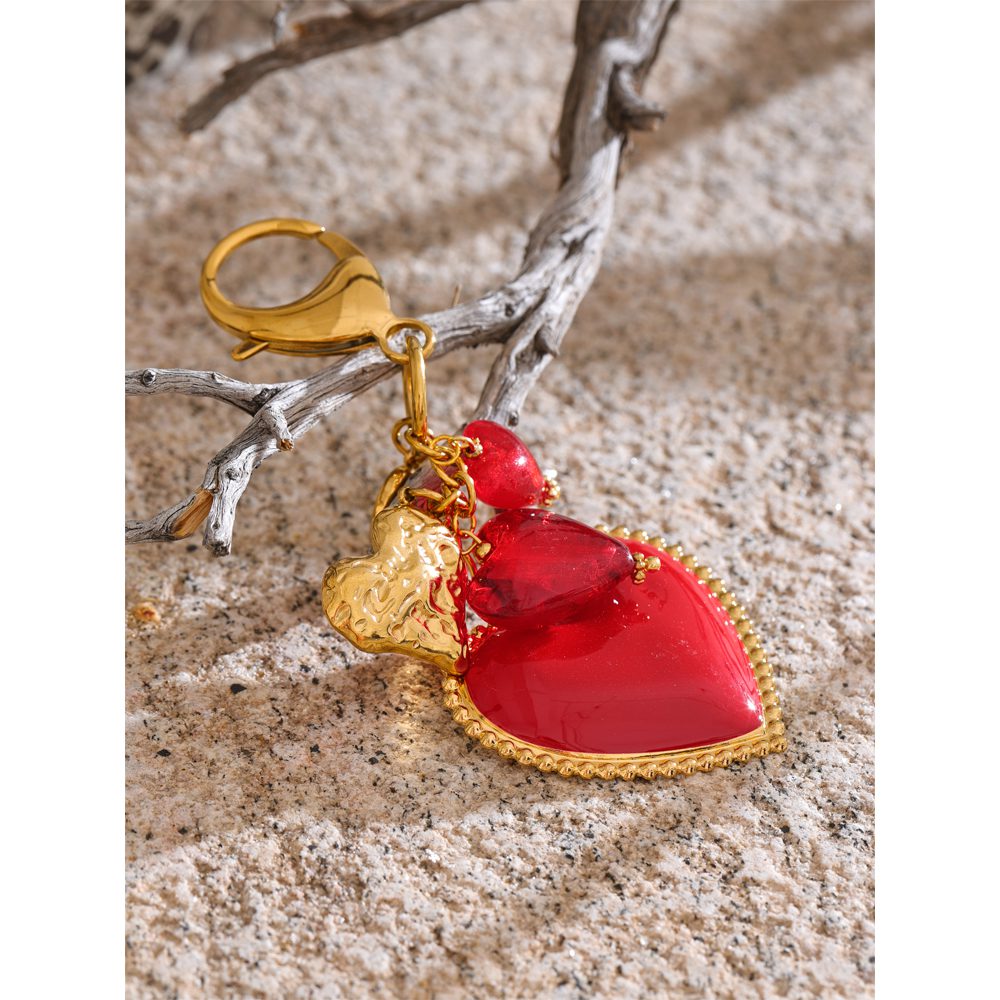 Golden Heart Bag Charm - Image 4