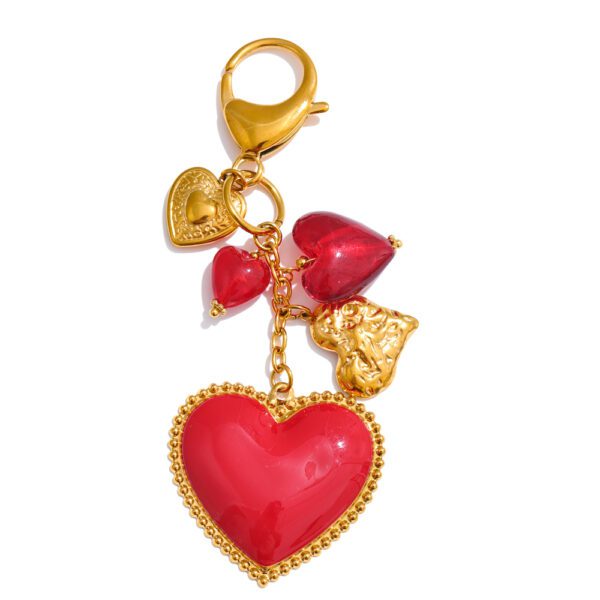 Golden Heart Bag Charm
